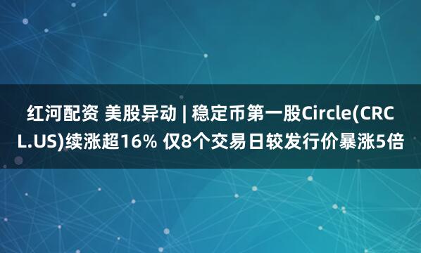 红河配资 美股异动 | 稳定币第一股Circle(CRCL.US)续涨超16% 仅8个交易日较发行价暴涨5倍